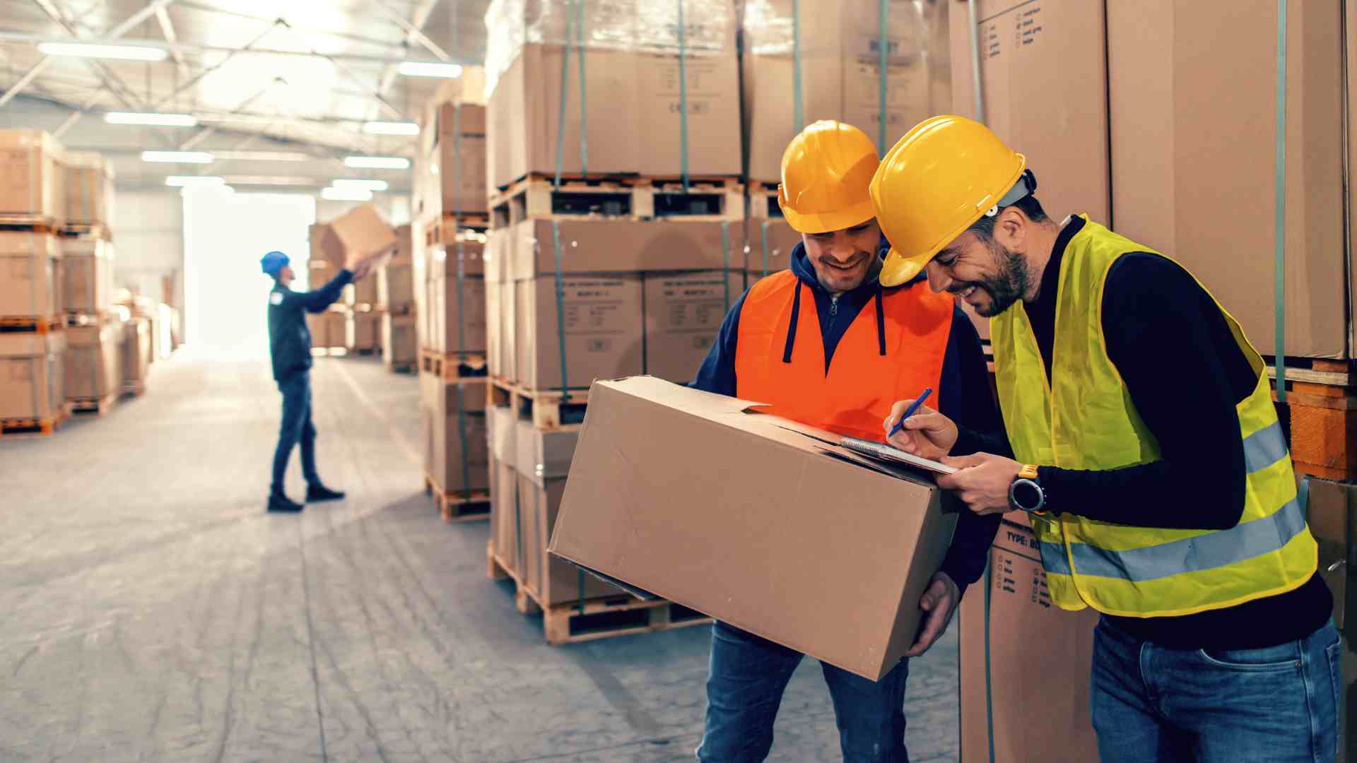 Professional cargo warehouse team